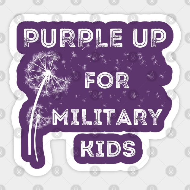 Purple Up For Military Kids Sticker by Creatifly Graphic Tees